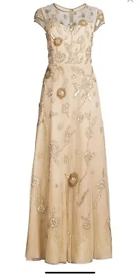 Aidan Mattox - Floral Bead-Embroidered Gown - Size 4 • $150