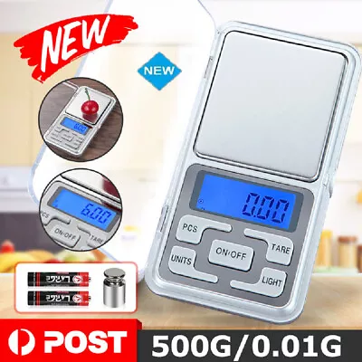 NEW 500g 0.01 DIGITAL POCKET SCALES JEWELLERY ELECTRONIC Milligram Micro Mg WP • $12.82