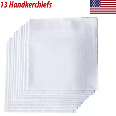 13x Handkerchiefs Cotton Classic Hankies Large Men Hankerchief Hanky Pocket Gift • $10.39