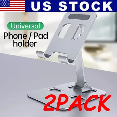 Universal Metal Desk Tabletop Phone IPad Tablet Stand Holder Foldable Adjustable • $8.68