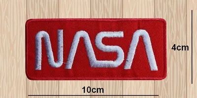 Nasa Red & White Iron Or Sew On Patch Embroidered Applique Badge Logo • £2.99