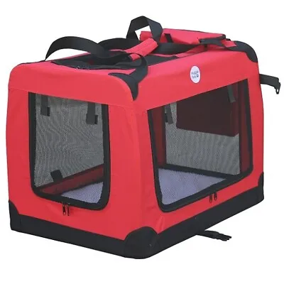 HugglePets Fabric Dog Crate Puppy Carrier - Cat Travel Cage Carry Pet Bag 4 Size • $39.54