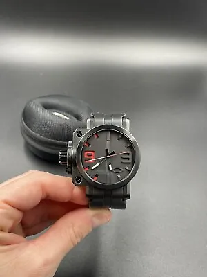 Oakley Gearbox Stealth Black W/ Black/Red Accents Watch New • $712.50