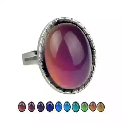 Vintage Retro Color Change Mood Ring Oval Temperature Changing Adjustable Ring • $9.99