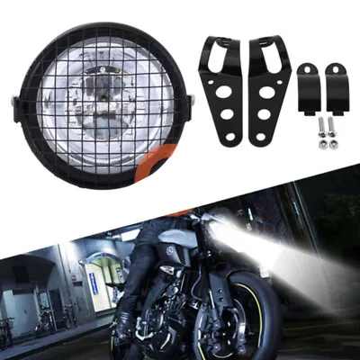 LED Motorcycle Headlamp 7 Inch Motorbike Refit Headlight DC 12V Scooter Black  • $61.27