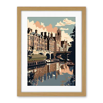 £35.49 • Buy River Cam And University Of Cambridge Buildings Framed Art Print Picture 18X24