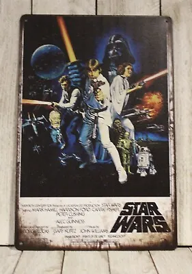 Star Wars Tin Sign Metal Movie Poster Vintage Style Home Theater Room Cinema XZ • $10.97