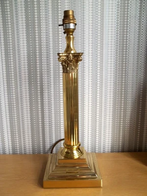 £45 • Buy Large  Victorian Style Corinthian Column Table Lamp In Good Working Condition.