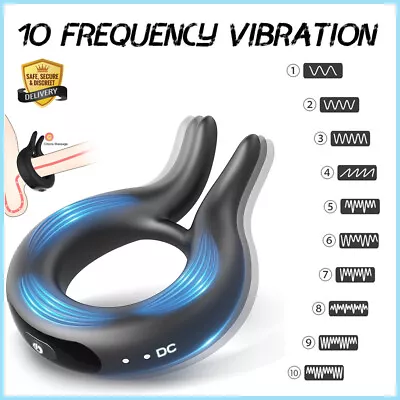 Vibrating Cock Ring Penis Vibrator G-Spot Clit Massager Couple Delay Men Sex Toy • $28.85