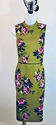 Oasis Size 12  Silk Effect Floral Long  Wiggle Dress  • £22.50