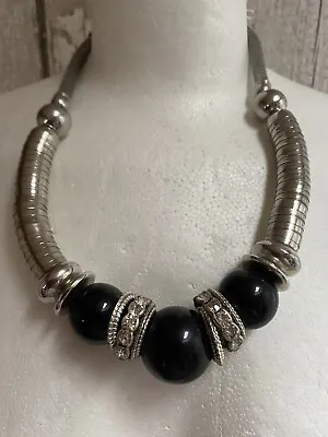 £14.99 • Buy Costume Jewellery Statement Lagenlook Beaded Beads Boho Choker Necklace Black