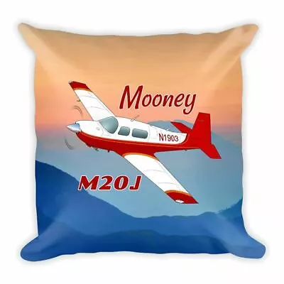 Mooney M20J / 201 Airplane Custom Throw Pillow Case Stuffed & Sewn • $29.99