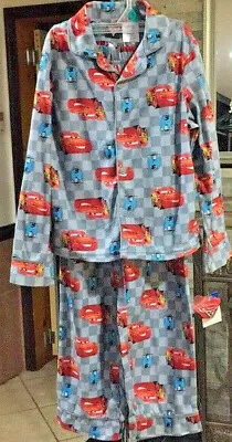 DISNEY CARS 3 LIGHTING McQUEEN RACE CARS PRINT 2PC PAJAMAS SET  BOYS  SZ 8  NEW • $22