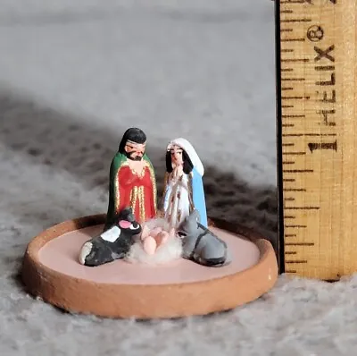Hand Painted Miniature Nativity Scene 1  Tall Dollhouse Display Clay • $14.50