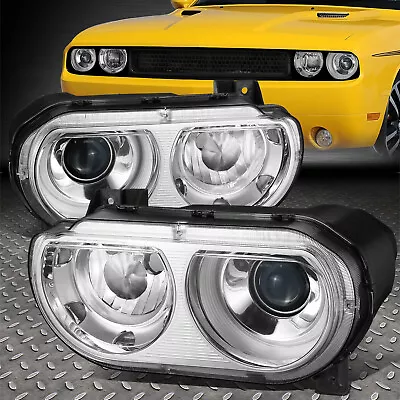 For 08-14 Dodge Challenger Chrome Housing Hid Projector Headlight Head Lamps Set • $126.88