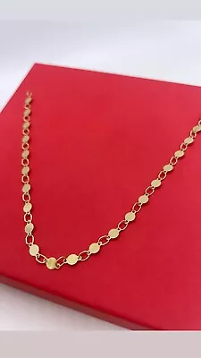 14k Gold Mirror Necklace Mirror Link Choker Shiny Choker Jewelry For Her 18” • $335