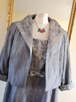 £20 • Buy Roman Silver Grey Dress & Jacket Wedding/Mother Of Bride Groom Size 20