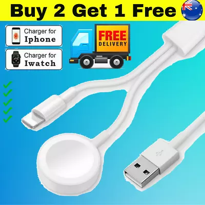 $3.95 • Buy 2 In 1 1M Magnetic Charger Charging Cable For IWatch Apple Watch Series 1 2 3 4
