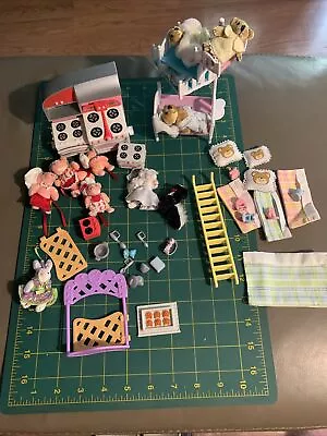 Furryville Bundle Lot Inc. Bear’s W Beds Bunny Pigs & Cooker - Mattel 2004 • $40