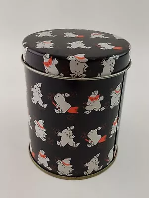 Vintage Cute Ghosts In Costume Halloween Tin W/ Lid Witch Scarecrow Boo Sheet • $9.99