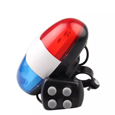 Bike Bicycle 4 Sounds Police Siren Trumpet Electronic Horn Bell 6 LED Rear Light • $6.52