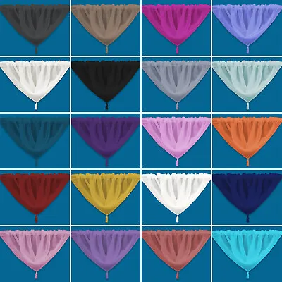 £4.99 • Buy Plain Tasseled Voile Swags All Colours - Net Curtains Voile Swag Valance Pelmet