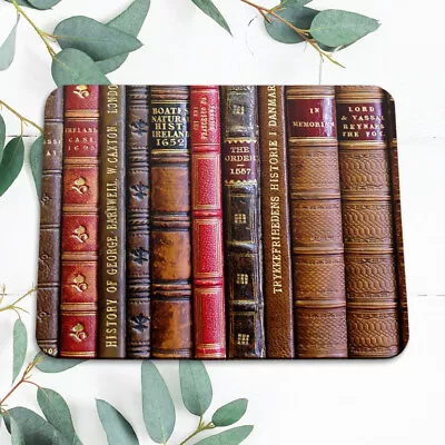 Vintage Old Book Shelf Library Mouse Pad Mat Office Desk Table Accessory Gift • $10.39