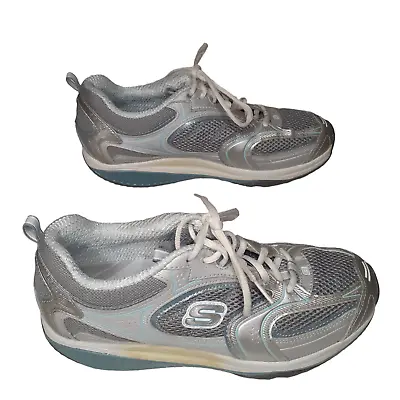 Skechers Shape-Ups Silver/Blue XF Accelerators Shoes SN12320 Size 9.5 • $19.99