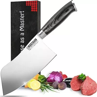 Chinese Cleaver Knife - 7” High Carbon German Steel Premium Chef’s Butcher Knife • $17.50