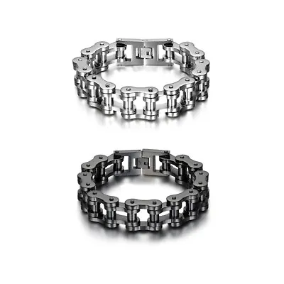 Men Heavy Sturdy Stainless Steel Motorcycle Bike Chain Bracelet Biker Wristband • $16.22