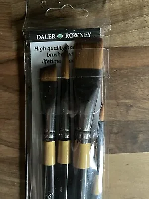 Daler Rowney System 3 Acrylic Brush Pack Set 401 Round Angle Shader Flat • £10.45