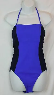 J.Crew $135 Colorblock Bandeau One-Piece Swimsuit 2 XS Small Bright Blue E6243 • $19.99