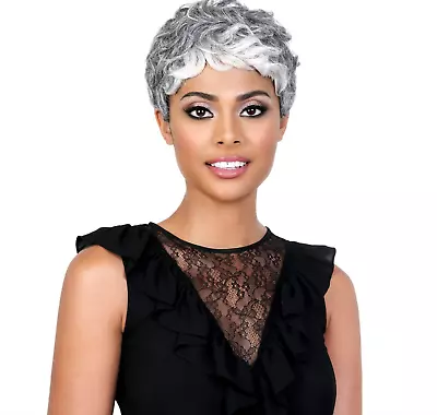 Motown Tress Synthetic Short Fingerwave Heat Resistant Fiber Mommy Jasmine Wig • $29.99