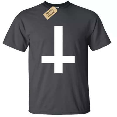 £6.95 • Buy Kids Boys Girls Inverted Cross T-Shirt Black Goth Rock