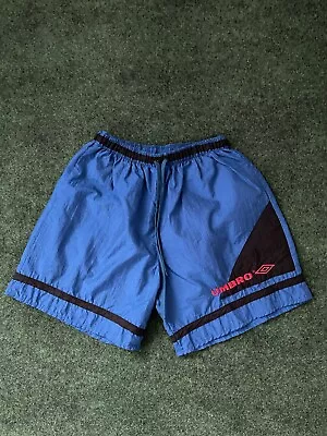 Vintage Umbro Shorts Nylon Men Medium Soccer Blue 90s USA Parachute Lightweight • $29.99