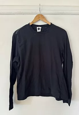 BASSIKE -Black Organic Cotton Jersey Boxy Long Sleeve T-shirt Top Size Small • $43