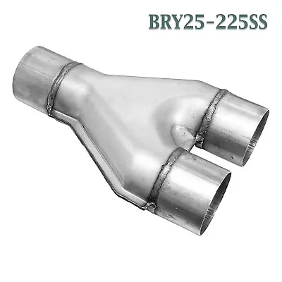 Y-Pipe 2 1/2  Single X 2 1/4  Dual Stainless Exhaust Adapter Connector Coupling • $53.45