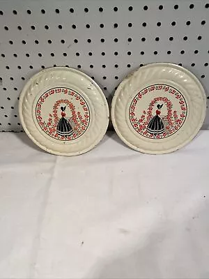 Southern Belle Flue Flu Cover Tin Lady Silhouette Garden Chimney Lot Of 2 • $18.95