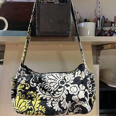 Vera Bradley Maggie Shoulder Purse Bag Baroque Yellow Grey Black White  • $7.99