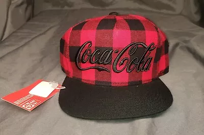 NWT Coca Cola Red And Black Trucker Hat 2017 Plaid Snapback New With Tags • $29.99