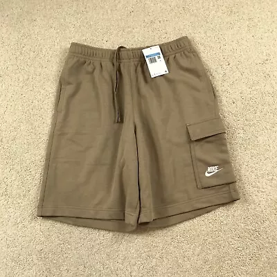 Nike Sportswear Club French Terry Cargo Shorts Beige Mens Medium DD7014-247 • $68.72