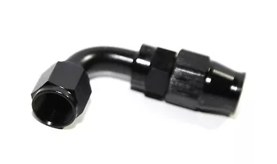 (one) 90 Degree Swivel Fuel Oil Gas Line Hose End  6AN AN-6 Fitting Black • $8.99