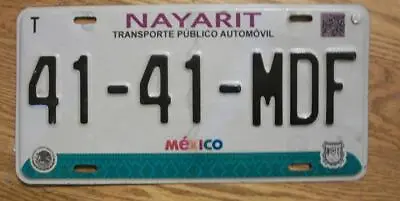 SINGLE MEXICO State Of NAYARIT LICENSE PLATE 41-41-MDF- PUBLICO AUTOMOVIL (TAXI) • $24.99