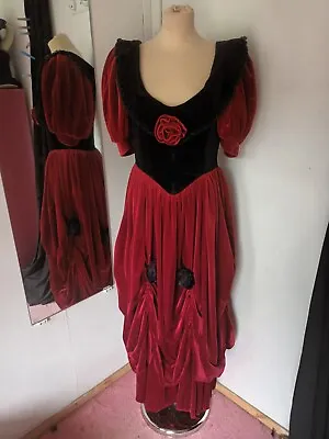 1980s Ballgownsouthern Bell Saloon Girl Ladies Fancy Dress Size 10 • £19.99