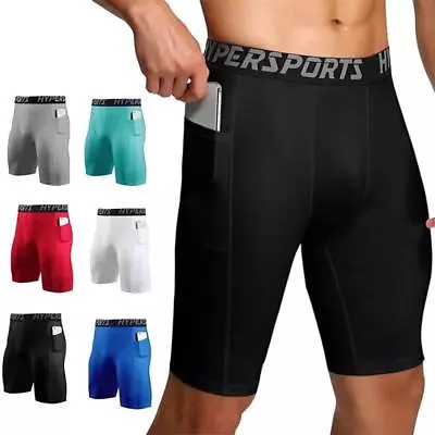 2024 Men's Compression Gym Fitness Shorts Sports Athletic Workout Running Pants • $10.99