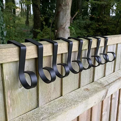 Bracket Fence Panel Garden Metal Hanging Hooks (Set Of 8) • £12.99