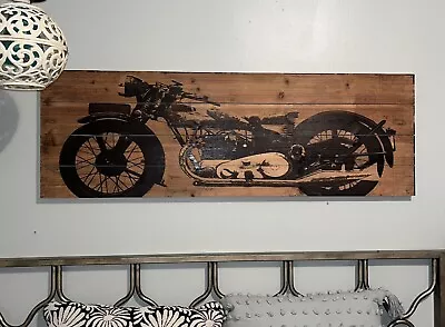 Motorcycle Wall Art On Wood • $125