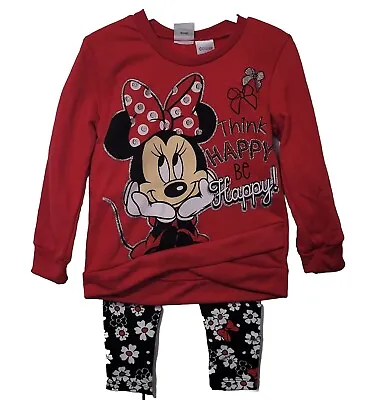 New DISNEY Baby Girl 2T Minnie Mouse Outfit 2 PC Set Sweatshirt & Legging • $12.15