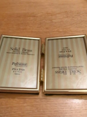 £4.50 • Buy New Unused Double Miniature Hanging Portrait Brass Photo Frame