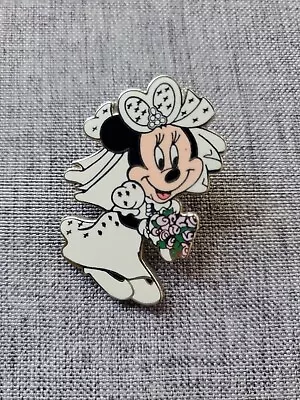 Disney Minnie Mouse Bride With Flower Bouquet Wedding Pin • $16
